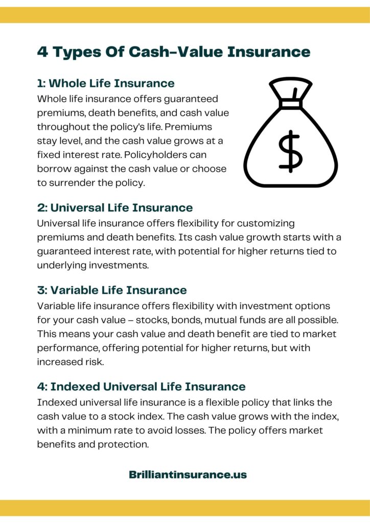 4 Types of Cash value Insurance